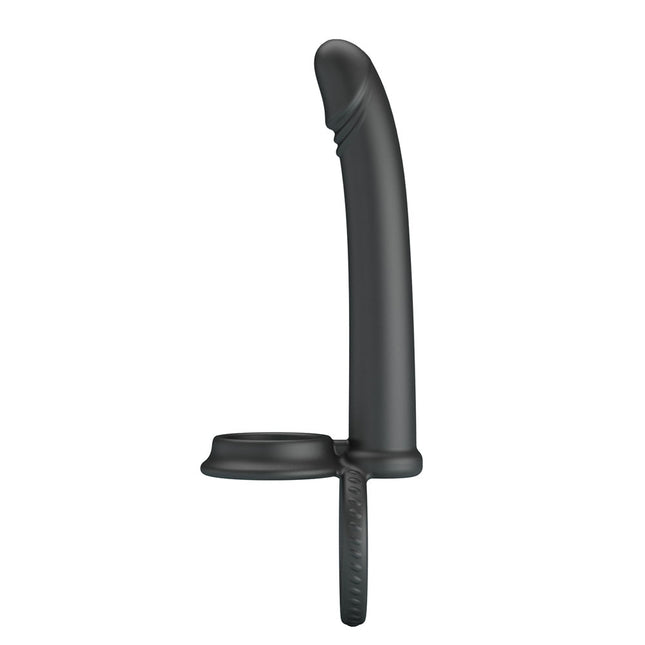 Party Up MARTIN Double Penetrator - Black Cock & Ball Rings with Double Penetrator
