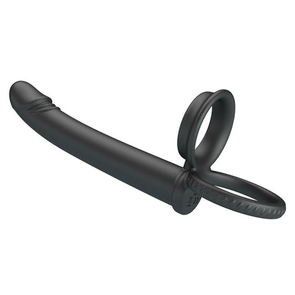 Party Up MARTIN Double Penetrator - Black Cock & Ball Rings with Double Penetrator