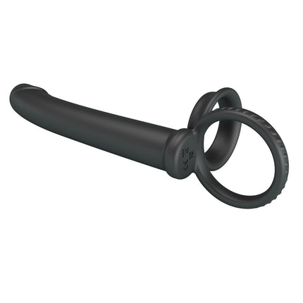 Party Up MARTIN Double Penetrator - Black Cock & Ball Rings with Double Penetrator
