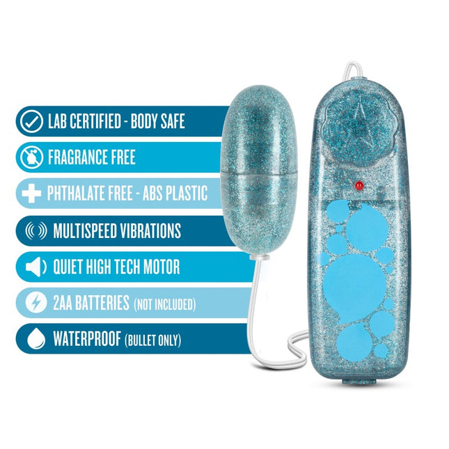 B Yours Glitter Power Bullet Vibrator - Blue