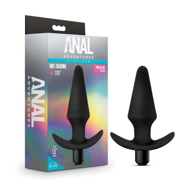 Anal Adventures Platinum Vibrating Plug - Black 12.7 cm (5'')