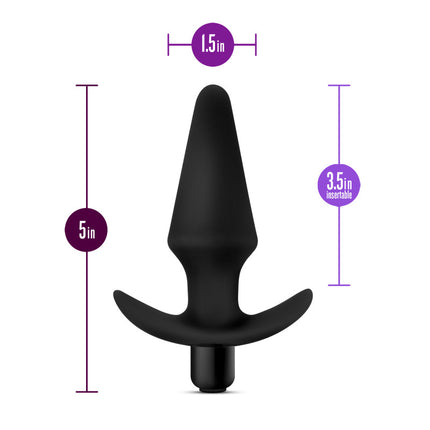Anal Adventures Platinum Vibrating Plug - Black 12.7 cm (5'')