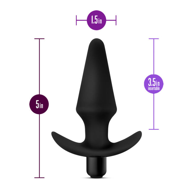 Anal Adventures Platinum Vibrating Plug - Black 12.7 cm (5'')