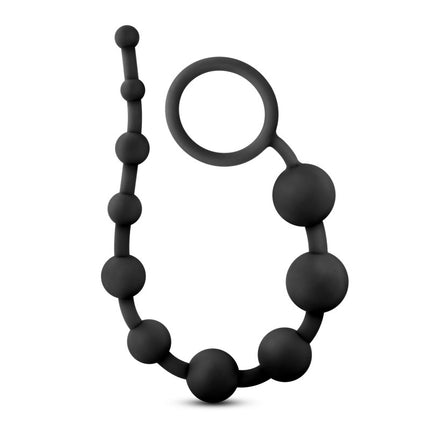 Anal Adventures Platinum 10 Anal Beads - Black 31.7cm