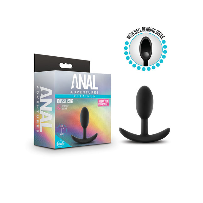 Anal Adventures Platinum Vibra Slim Plug Small with Internal Ball