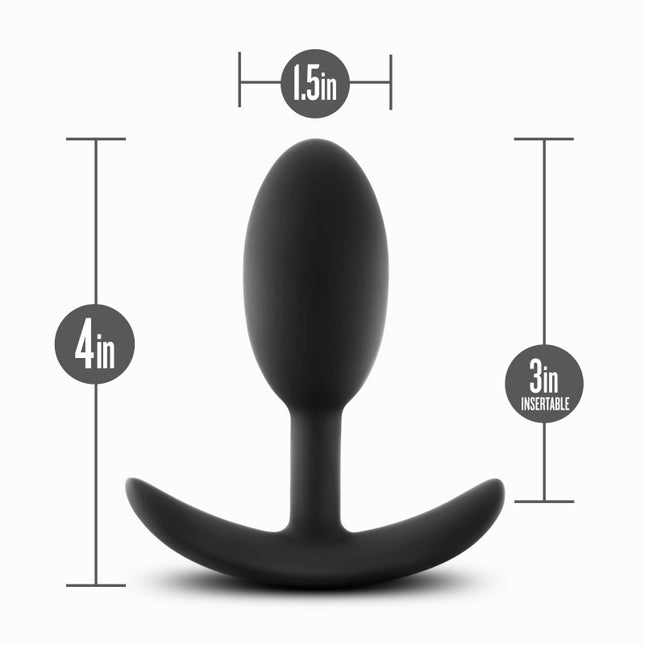 Anal Adventures Platinum Vibra Slim Plug - Black