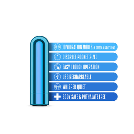 Kool Vibes Rechargeable Mini Bullet Vibrator - Blueberry