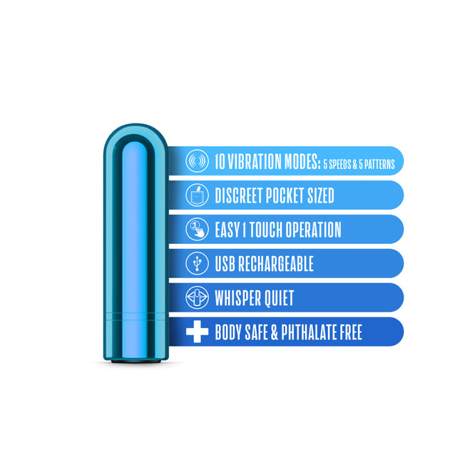 Kool Vibes Rechargeable Mini Bullet Vibrator - Blueberry