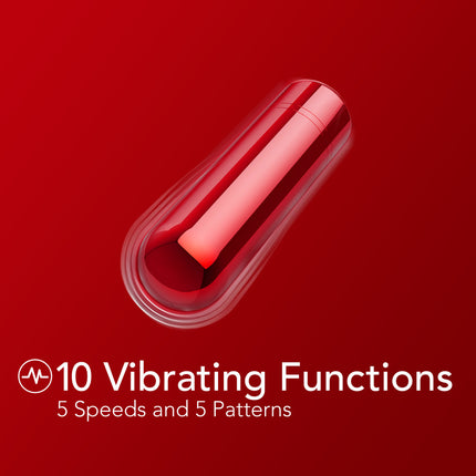 Kool Vibes Rechargeable Mini Bullet Vibrator - Cherry Red