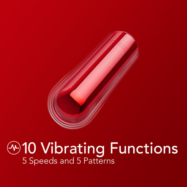 Kool Vibes Rechargeable Mini Bullet Vibrator - Cherry Red