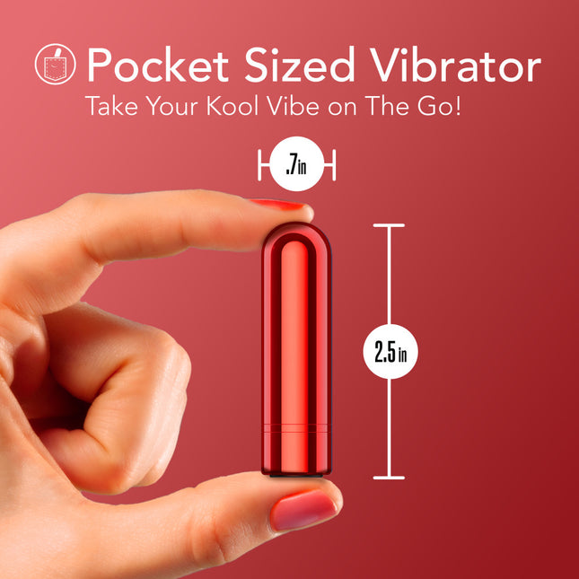 Kool Vibes Rechargeable Mini Bullet Vibrator - Cherry Red