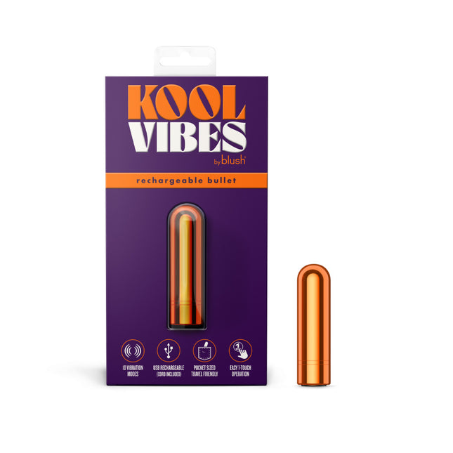 Kool Vibes Rechargeable Mini Bullet Vibrator - Tangerine Orange