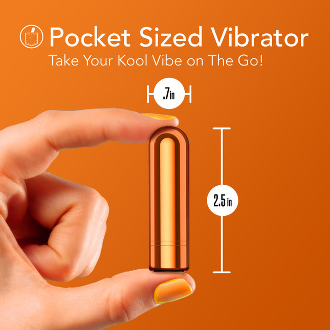 Kool Vibes Rechargeable Mini Bullet Vibrator - Tangerine Orange