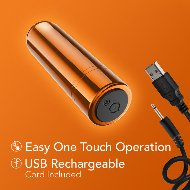 Kool Vibes Rechargeable Mini Bullet Vibrator - Tangerine Orange
