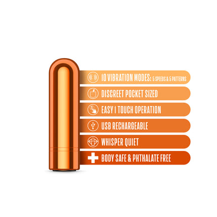 Kool Vibes Rechargeable Mini Bullet Vibrator - Tangerine Orange