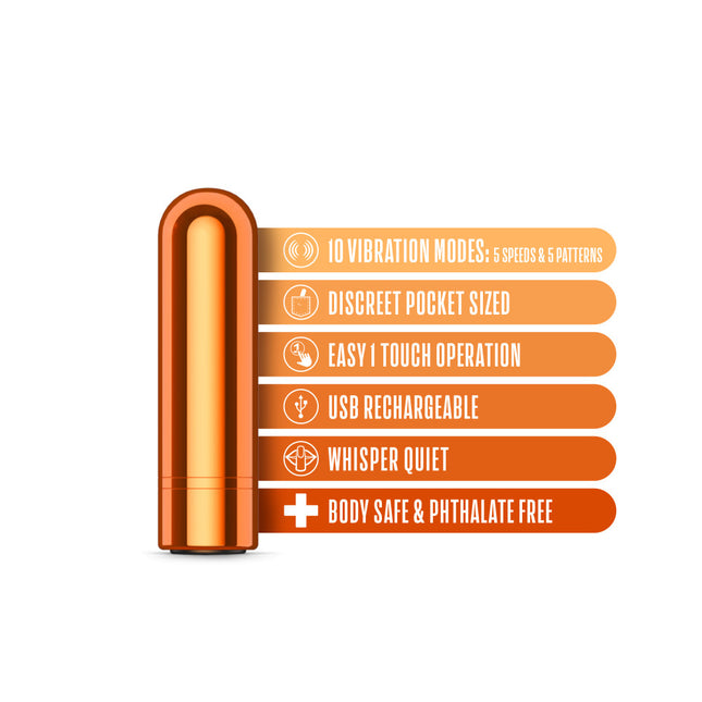 Kool Vibes Rechargeable Mini Bullet Vibrator - Tangerine Orange