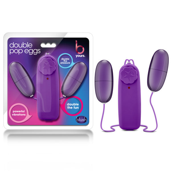 B Yours Double Pop Eggs - Plum Purple Dual Vibrating Egg Vibrators