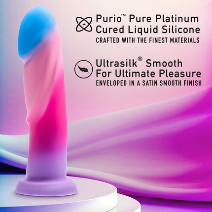 Cured Liquid Silicone Smooth Avant Borealis Dreams 8 Inch Cotton Candy Dildo