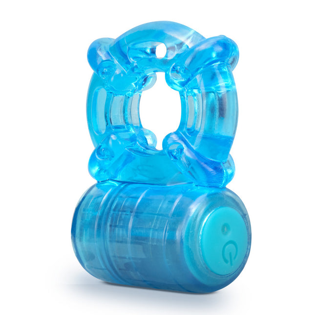 Blush - Stay Hard Rechargeable 5 Function Cock Ring (Blue Vibrating Cock Ring)