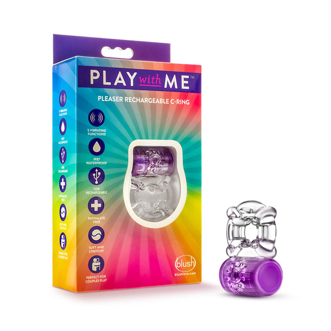 Blush - Play With Me Pleaser Rechargeable C-Ring (Purple USB Rechargeable Cock Ring)