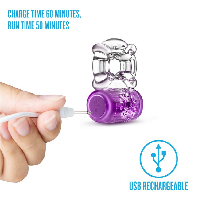 Blush - Play With Me Pleaser Rechargeable C-Ring (Purple USB Rechargeable Cock Ring)