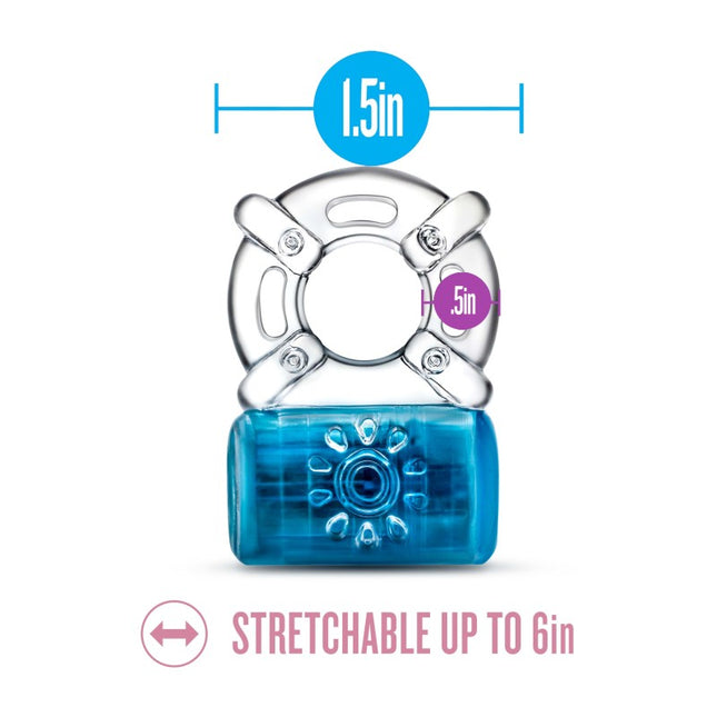Blush - Play With Me Pleaser Rechargeable C-Ring (Blue Rechargeable Cock Ring)