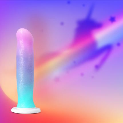 Avan D17 Lucky 8 Inch Rainbow Dildo Close up front view