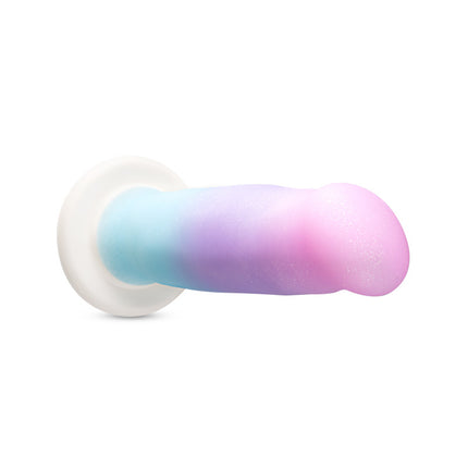 Side View of Avan D17 Lucky 8 Inch Rainbow Dildo