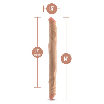 Dr. Skin Plus 14 Inch Flesh Posable Double Dildo