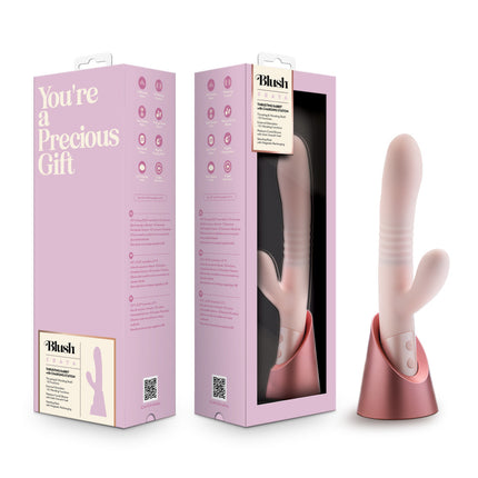 Blush Fraya -Pink 24.1 cm USB Rechargeable Thrusting Rabbit Vibrator