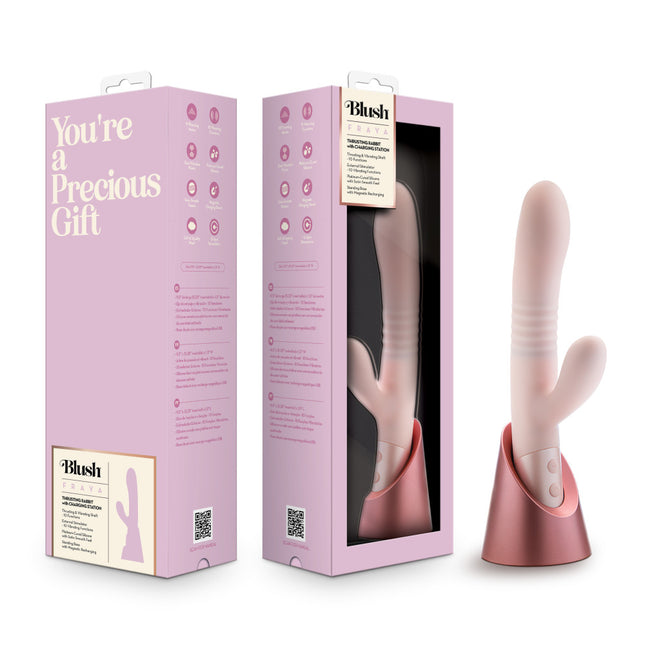 Blush Fraya -Pink 24.1 cm USB Rechargeable Thrusting Rabbit Vibrator