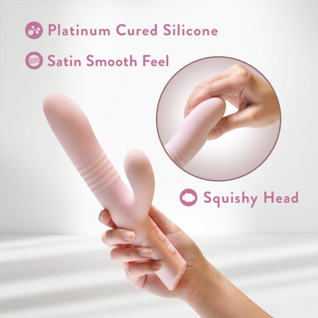 Blush Fraya -Pink 24.1 cm USB Rechargeable Thrusting Rabbit Vibrator