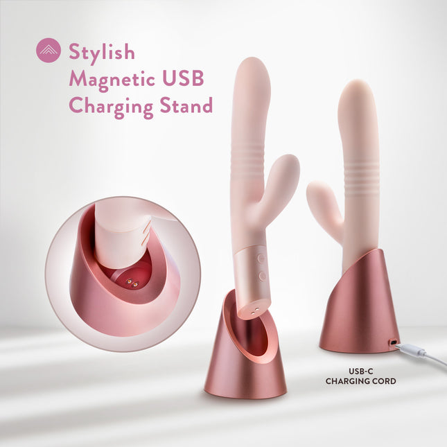 Blush Fraya -Pink 24.1 cm USB Rechargeable Thrusting Rabbit Vibrator