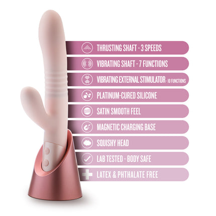 Blush Fraya -Pink 24.1 cm USB Rechargeable Thrusting Rabbit Vibrator