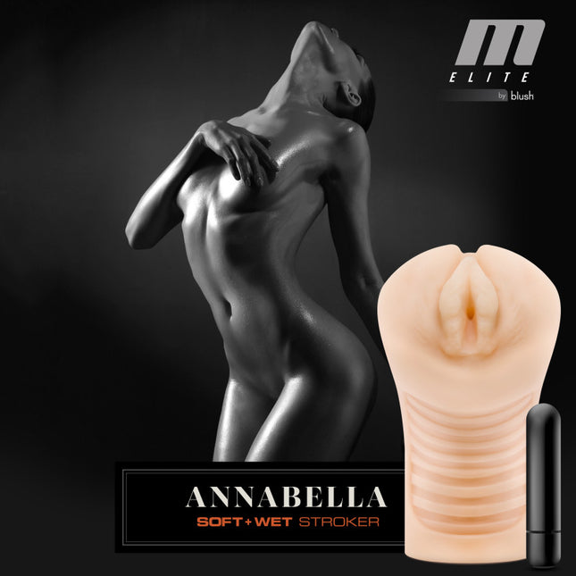 M Elite Soft and Wet - Annabella Flesh Vibrating Vagina Stroker