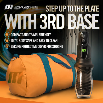 M For Men 3rd Base - Black Vibrating & Rotating Auto Stroker