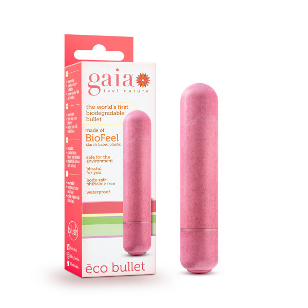 Gaia Eco Bullet Coral Pink 8.9cm Bullet Vibrator