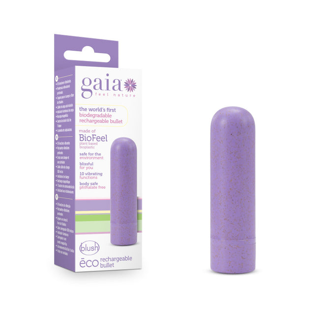 Gaia Eco Lilac Purple Rechargeable Bullet Vibrator