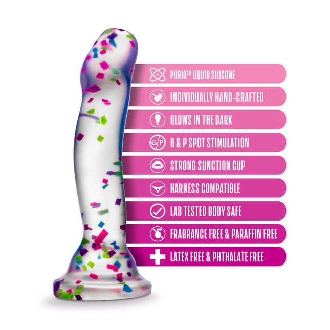 Neo Elite Glow Hanky Panky - Glow In The Dark Clear 7.5 Inch Dildo