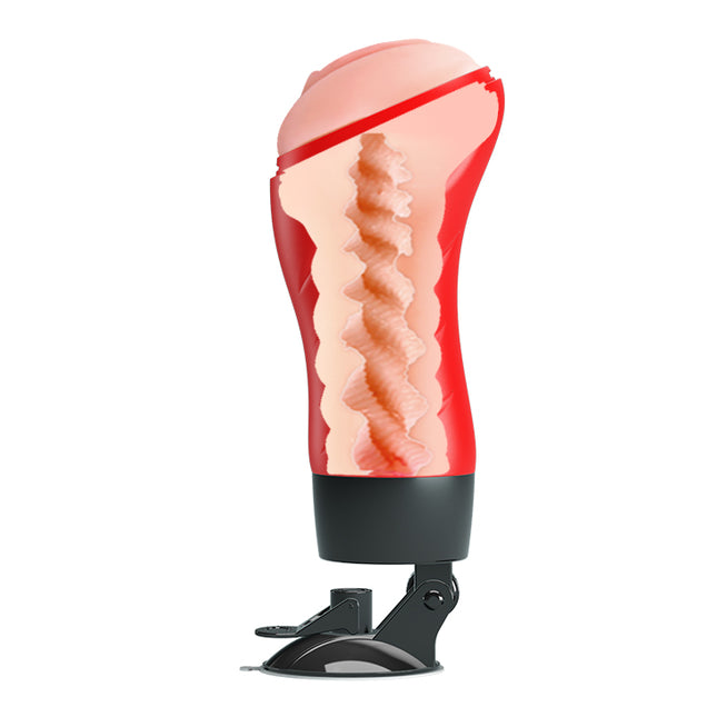 CRAZY BULL DELIA Flesh Vibrating Vagina Stroker with Suction Base