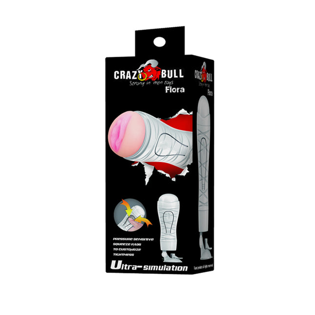 CRAZY BULL Flora Flesh Squeezable Vagina Stroker with Suction Base