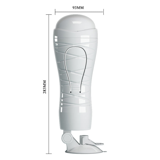 CRAZY BULL FLORA Flesh Vibrating Squeezeable Vagina Stroker with Suction Base