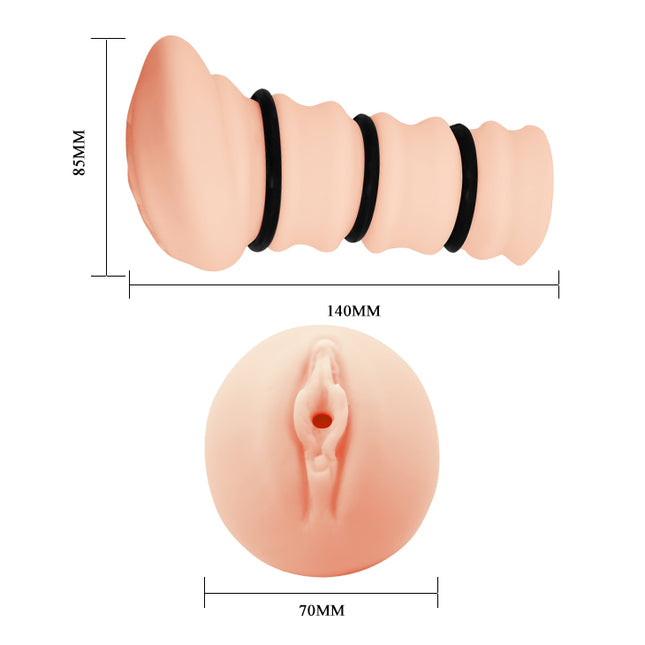 CRAZY BULL ROSSI Flesh Vagina Stroker with Tightening Rings