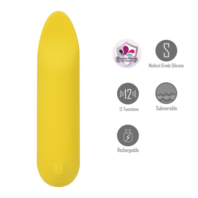 Maia TAWNI Yellow 9cm Bullet Vibrator with Flickering Tip