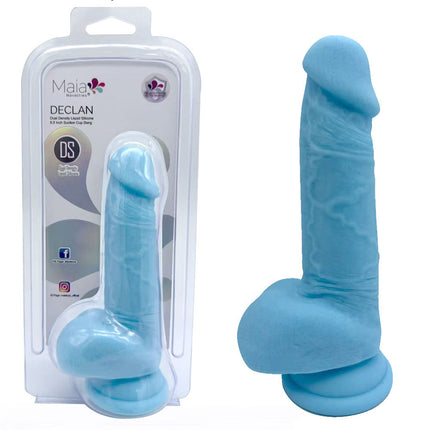 Maia DECLAN - Blue 6.5 Inch Dual Density Liquid Silicone Dildo