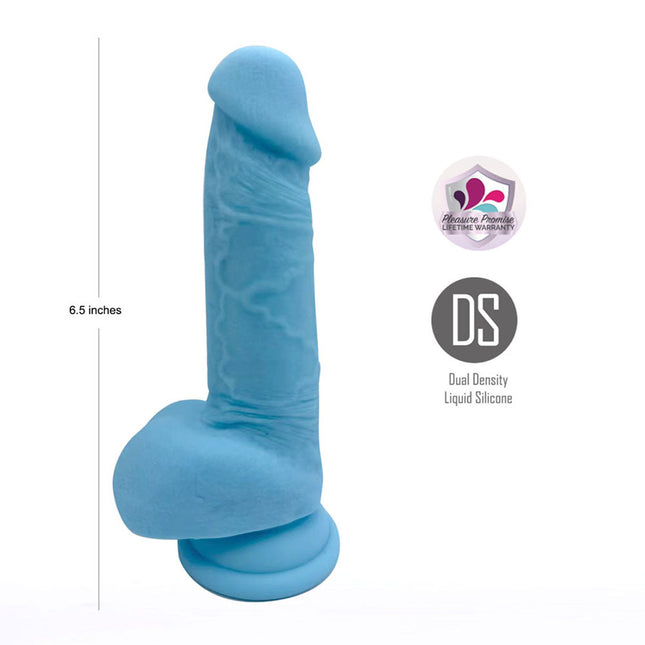 Maia DECLAN - Blue 6.5 Inch Dual Density Liquid Silicone Dildo
