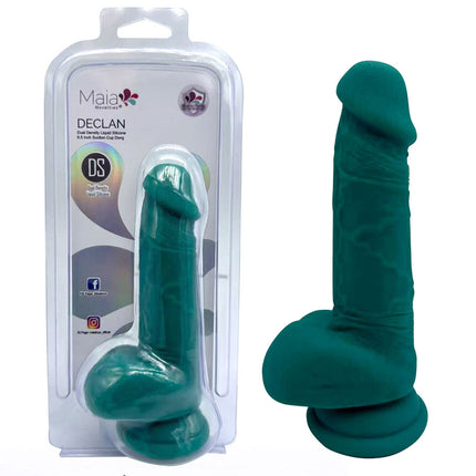 Maia DECLAN - Green 6.5 Inch Dual Density Liquid Silicone Dildo
