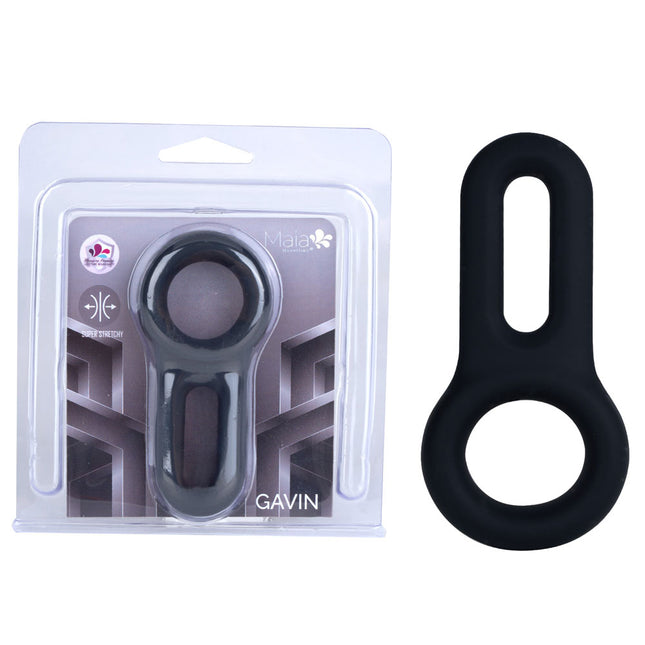 Maia GAVIN Black Cock & Balls Ring
