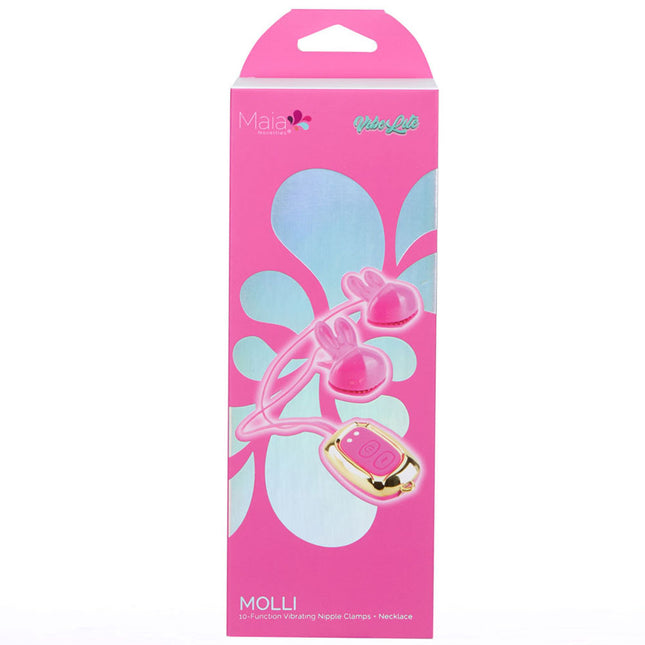 Maia MOLLI Pink Vibrating Nipple Clamps & Necklace