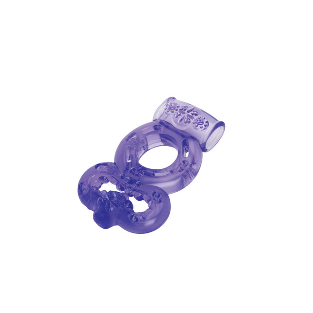 Bodywand Rechargeable Duo Ring - Purple Vibrating Cock Ring